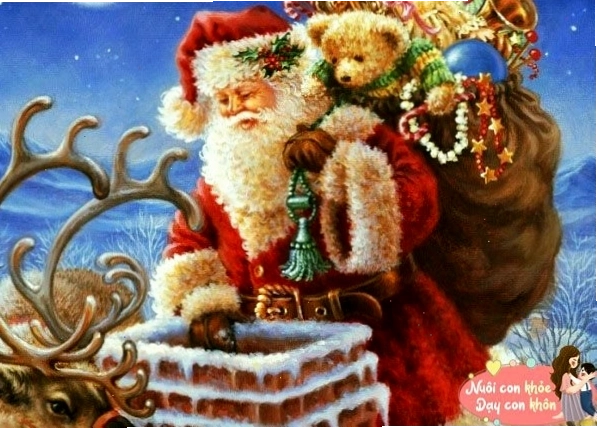 Ảnh minh họa Ông già Noel trao quà