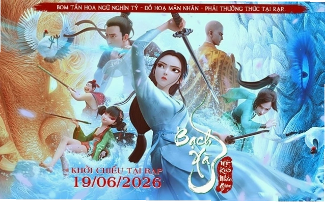 Bạch Xà hóa thân xinh đẹp gặp gỡ Hứa Tiên bên Tây Hồ
