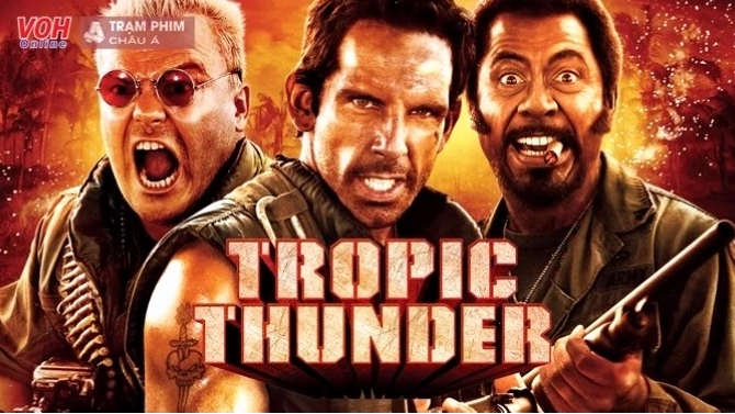 Ben Stiller trên trường quay Sấm Nhiệt Đới