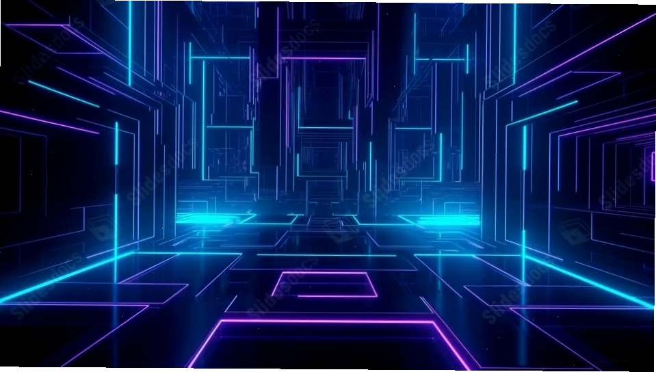 Bối cảnh khoa học viễn tưởng hình học với ánh sáng neon