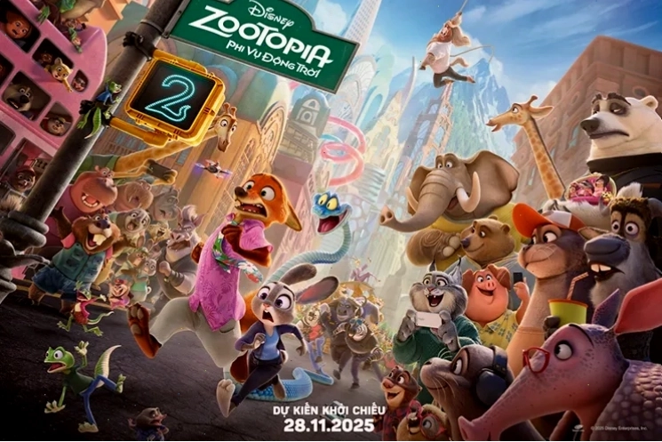 Cảnh Judy Hopps và Nick Wilde hợp tác phá án trong Zootopia 2