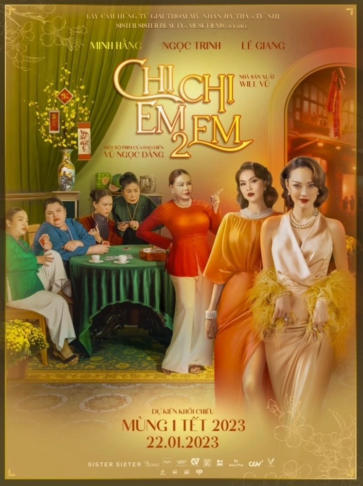 Cảnh phim Chị Chị Em Em 2 với dàn diễn viên chính