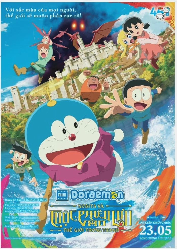 Cảnh phim Nobita và Claire trong thế giới trong tranh