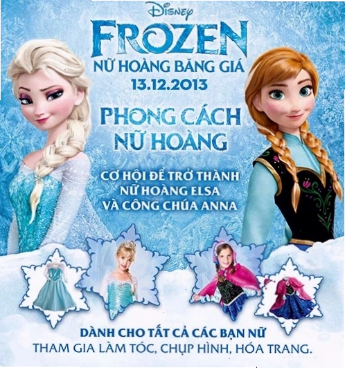 Cảnh phim Nữ Hoàng Băng Giá với lâu đài băng tuyết