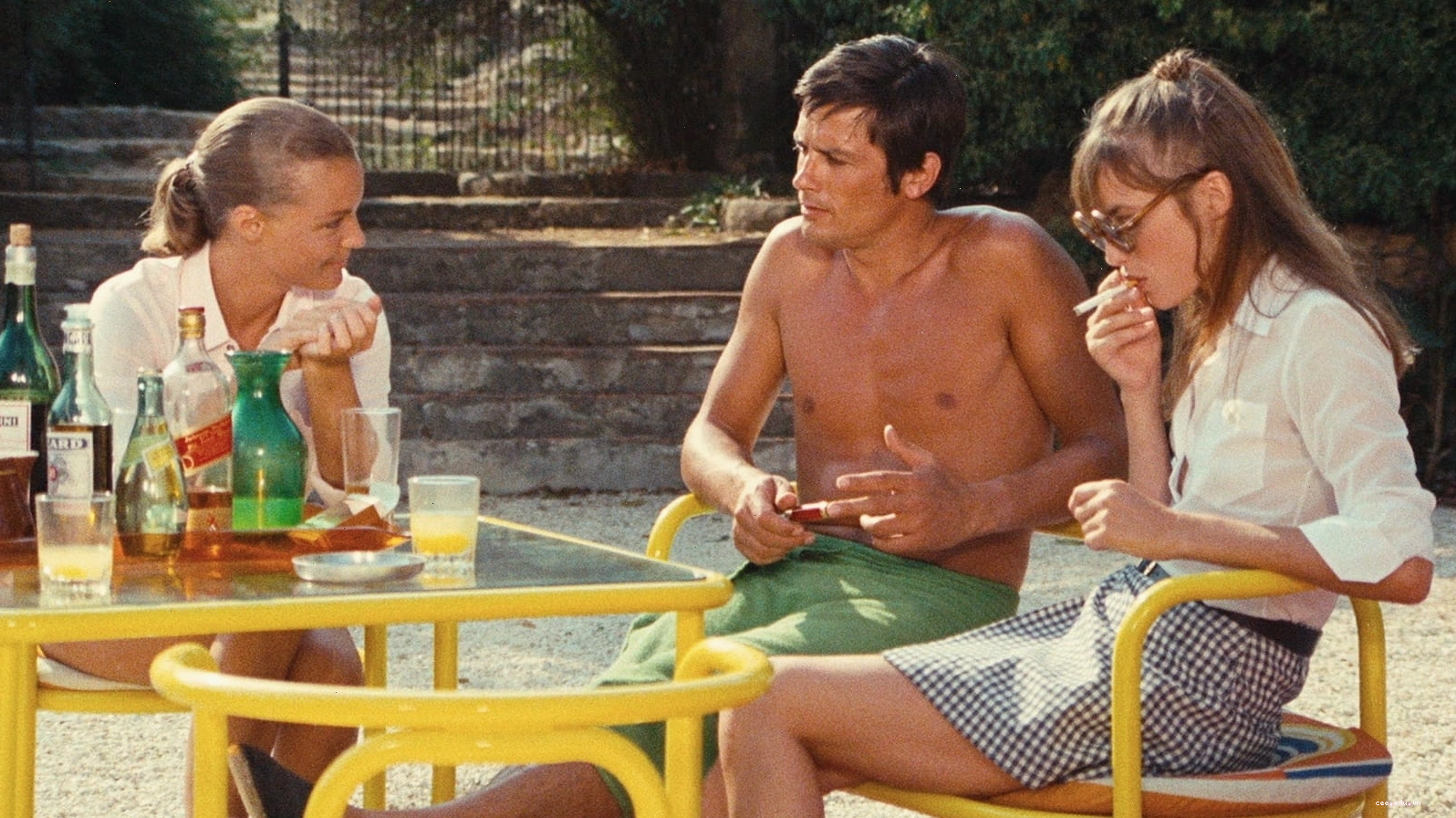 Cảnh quay Romy Schneider và Alain Delon bên hồ bơi trong phim La Piscine