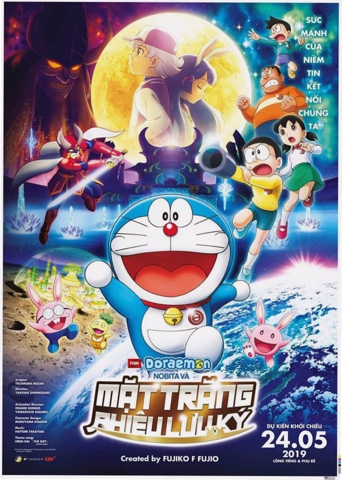 Doraemon và Nobita chuẩn bị cho chuyến phiêu lưu lên Mặt Trăng