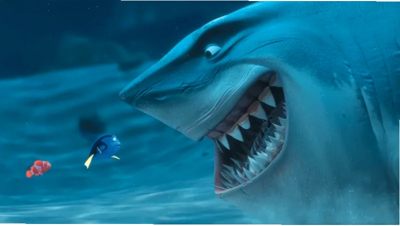 FINDING NEMO, Marlin, Dory, Bruce, 2003. © Walt Disney / courtesy Everett Collection