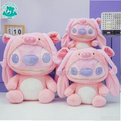 Gấu Bông Stitch Cosplay Heo Hồng