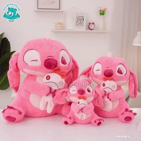 Gấu Bông Stitch Hồng Ôm Quái Vật Scrump