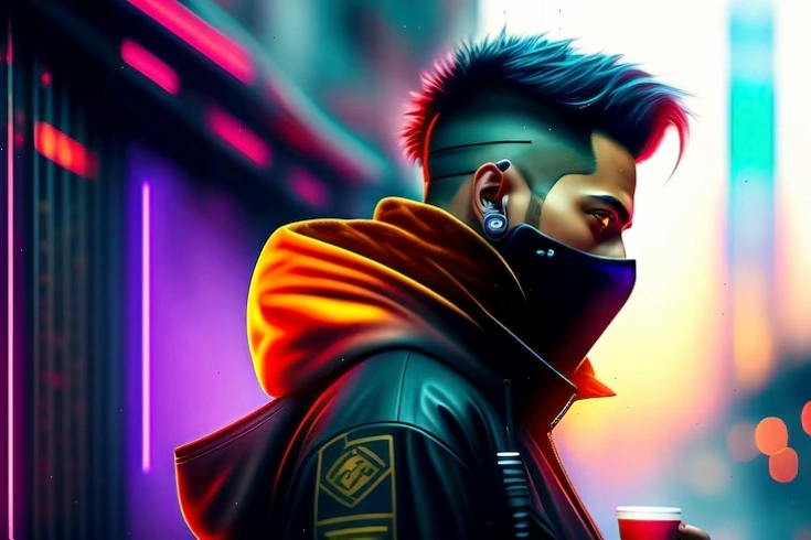 Hacker phong cách cyberpunk