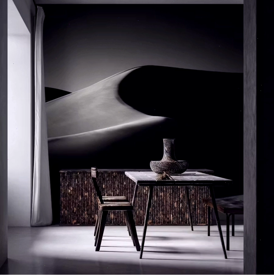 Hành lang với dune wallpaper tạo điểm nhấn độc đáo
