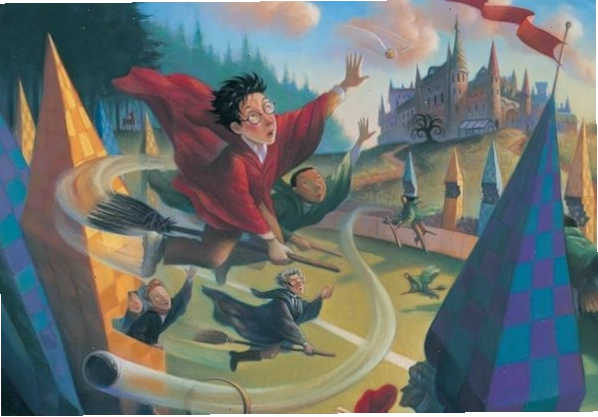 Harry Potter, nhân vật chính của loạt truyện, trong trang phục Gryffindor