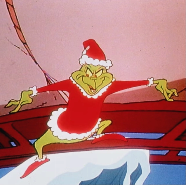 Hình ảnh minh họa Grinch đang âm mưu đánh cắp Giáng sinh