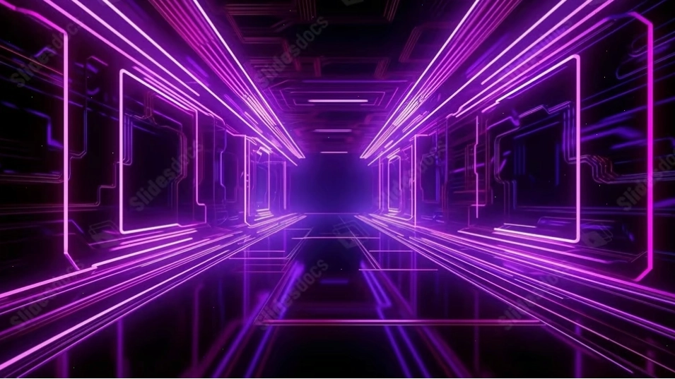 Hình nền khái niệm công nghệ khoa học viễn tưởng với ánh sáng neon