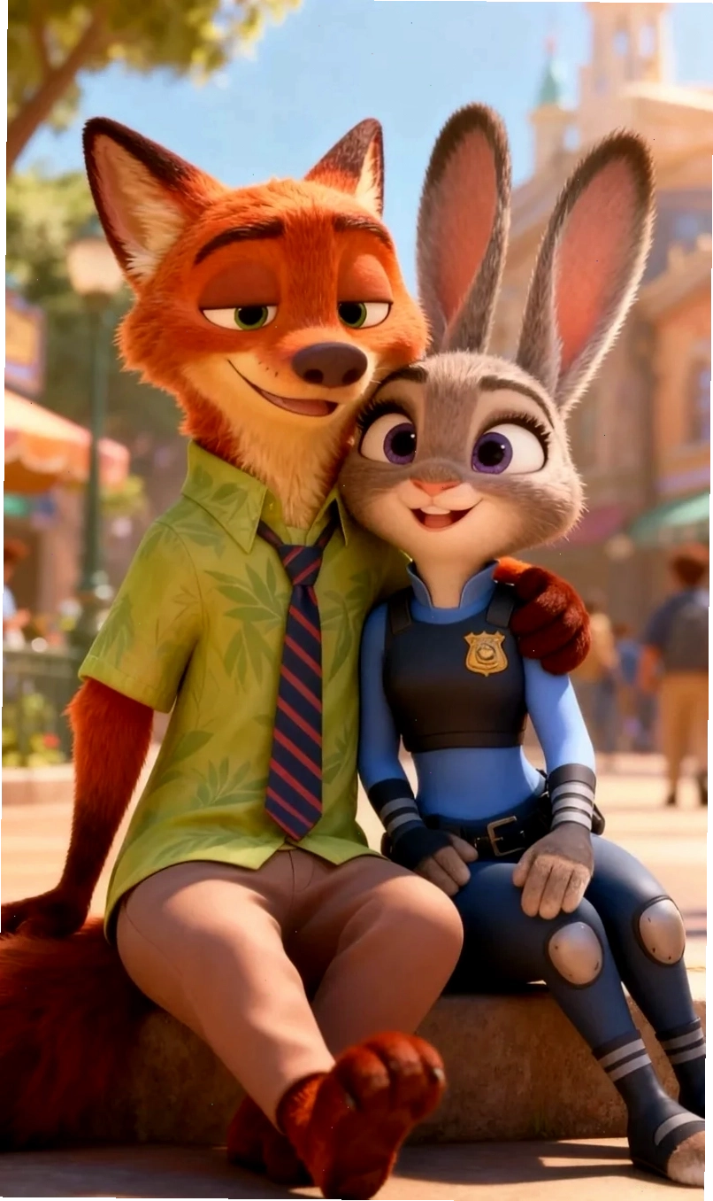 Hình nền Zootopia 1 với cặp đôi cáo và thỏ