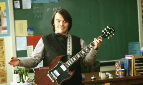 Jack Black trong vai Dewey Finn phim Ngôi trường nhạc Rock