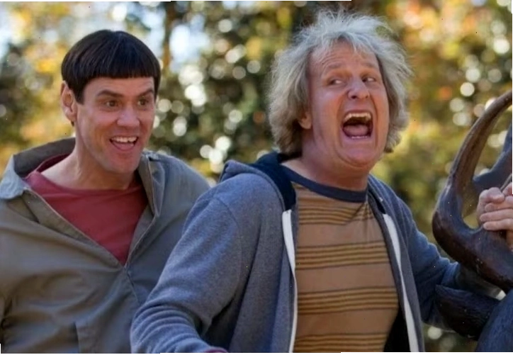 Jim Carrey và bạn diễn trong bộ phim "Siêu ngốc gặp nhau"