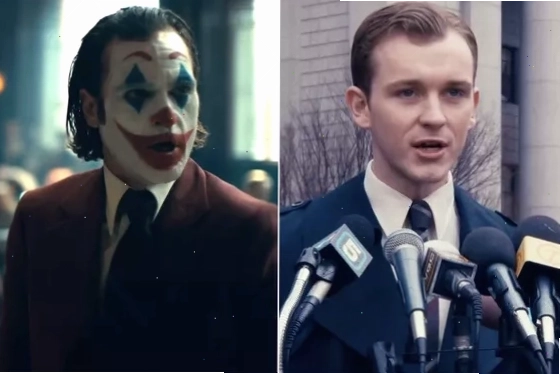 Joaquin Phoenix và Harry Lawtey trong Joker: Folie à Deux