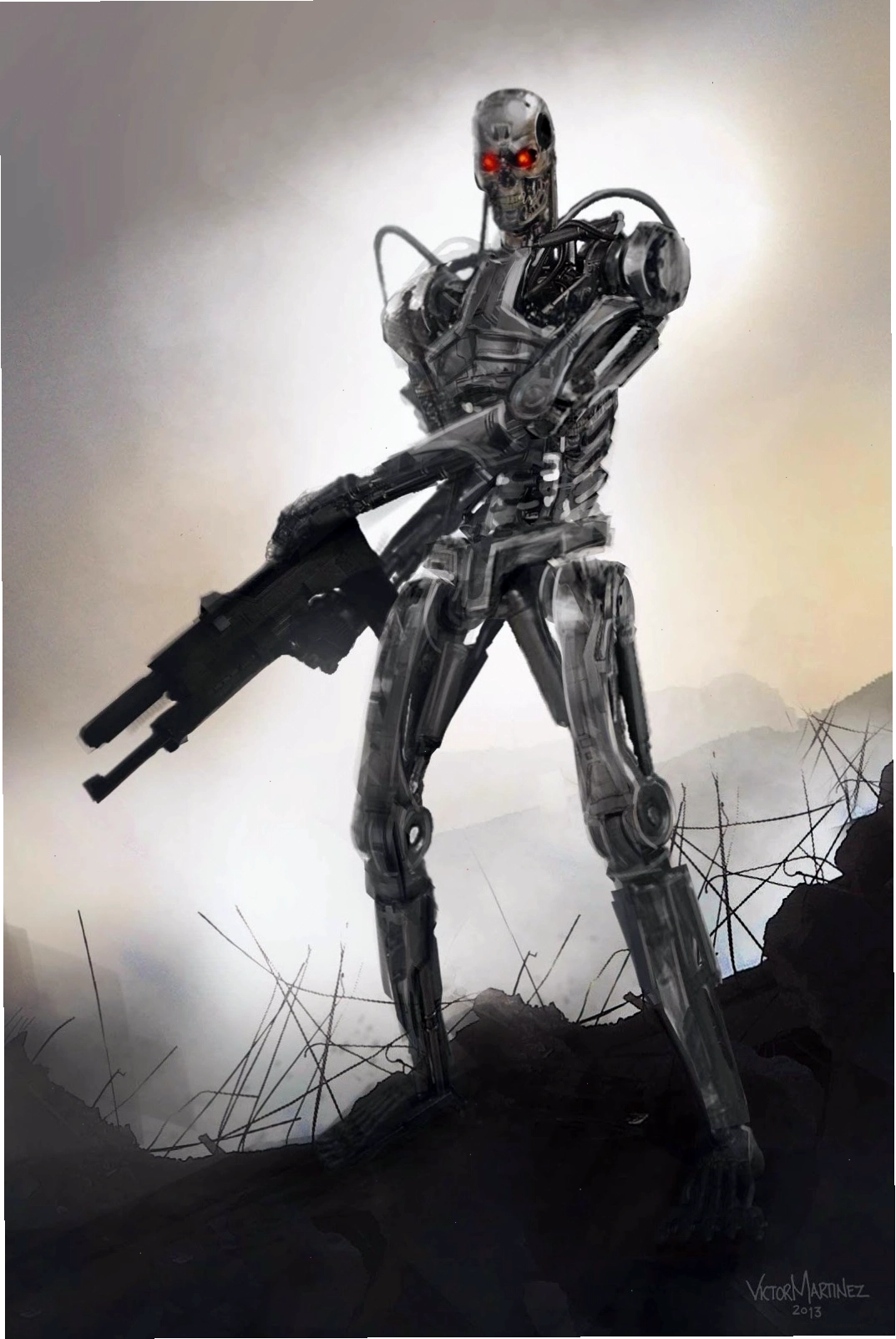 John Connor và Kate Brewster đối mặt với T-X