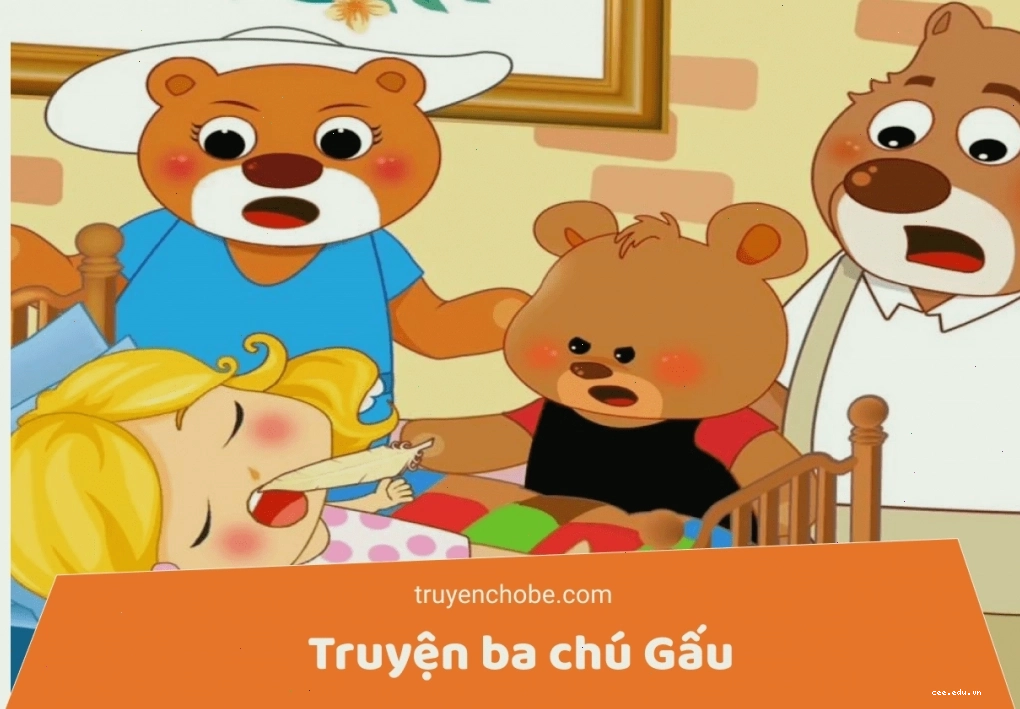Minh họa cô bé Tóc Vàng trong truyện ba chú gấu