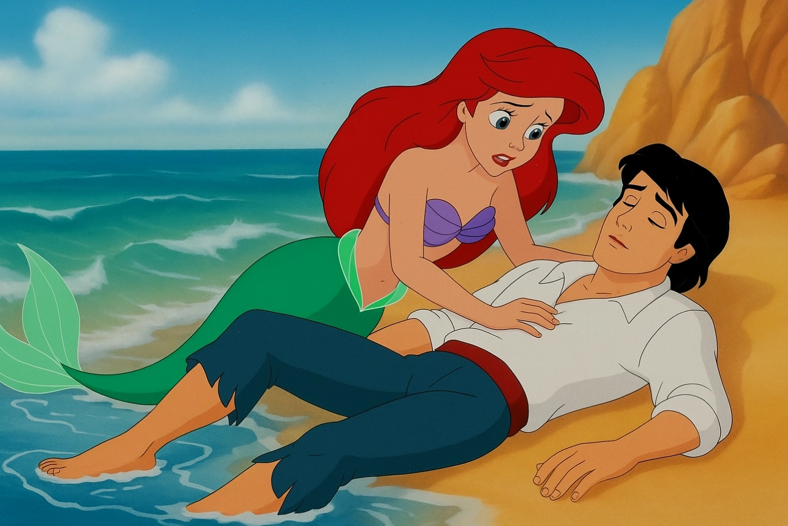 Nàng tiên cá Ariel nhìn về phía xa xăm
