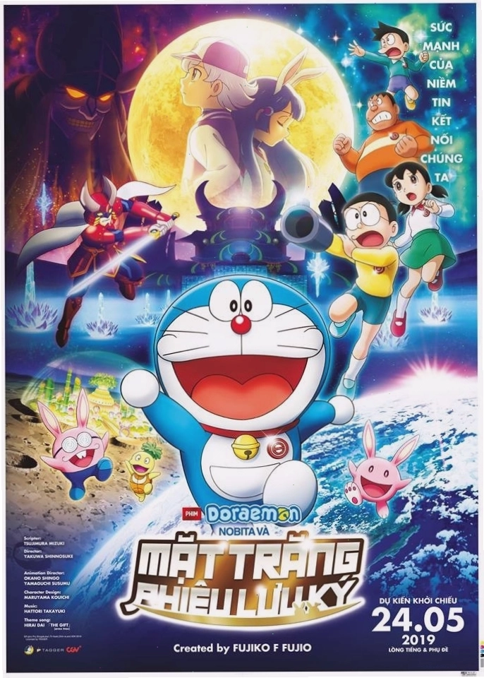Nobita và Lunna trên Mặt Trăng
