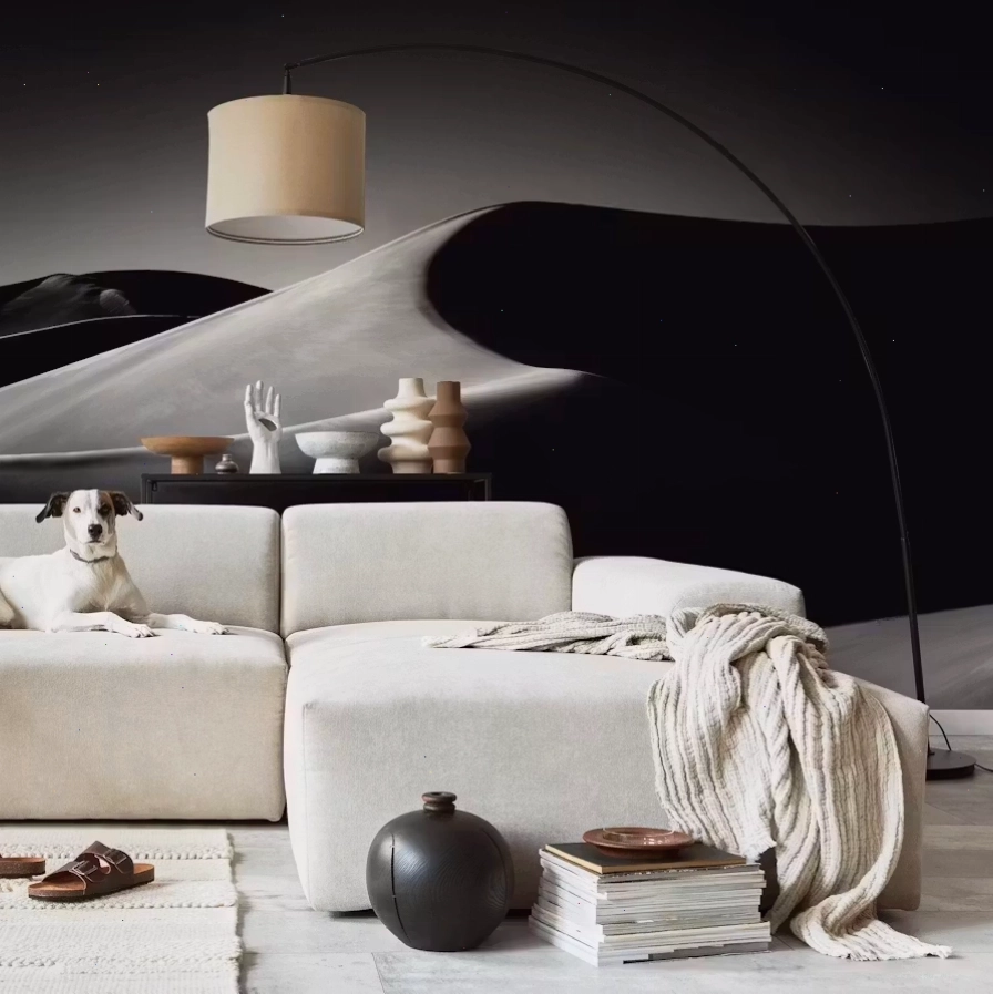 Phòng ngủ với dune wallpaper tạo không gian thư giãn