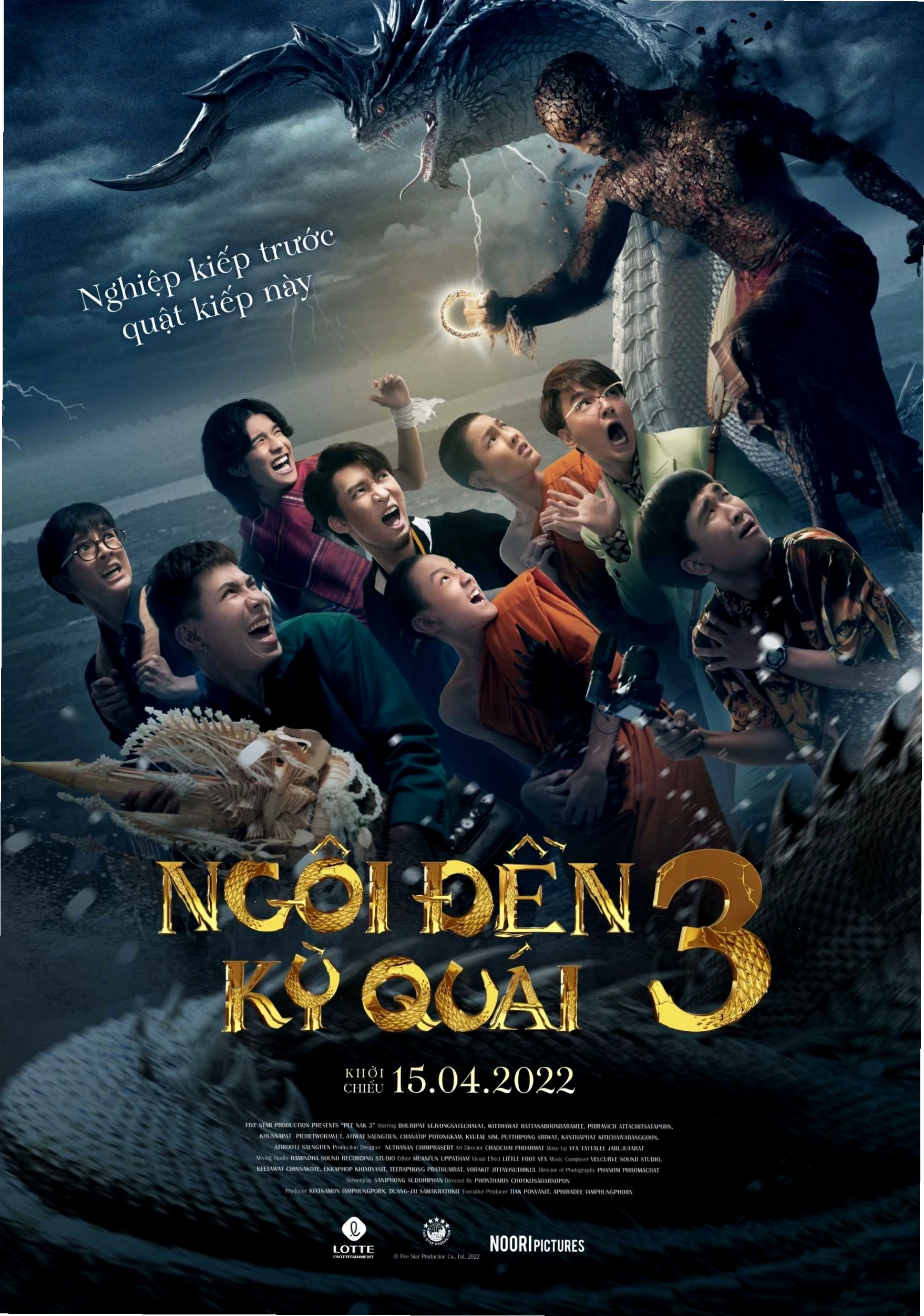 Poster chính thức của phim Ngôi Đền Kỳ Quái 3 với dàn nhân vật chính