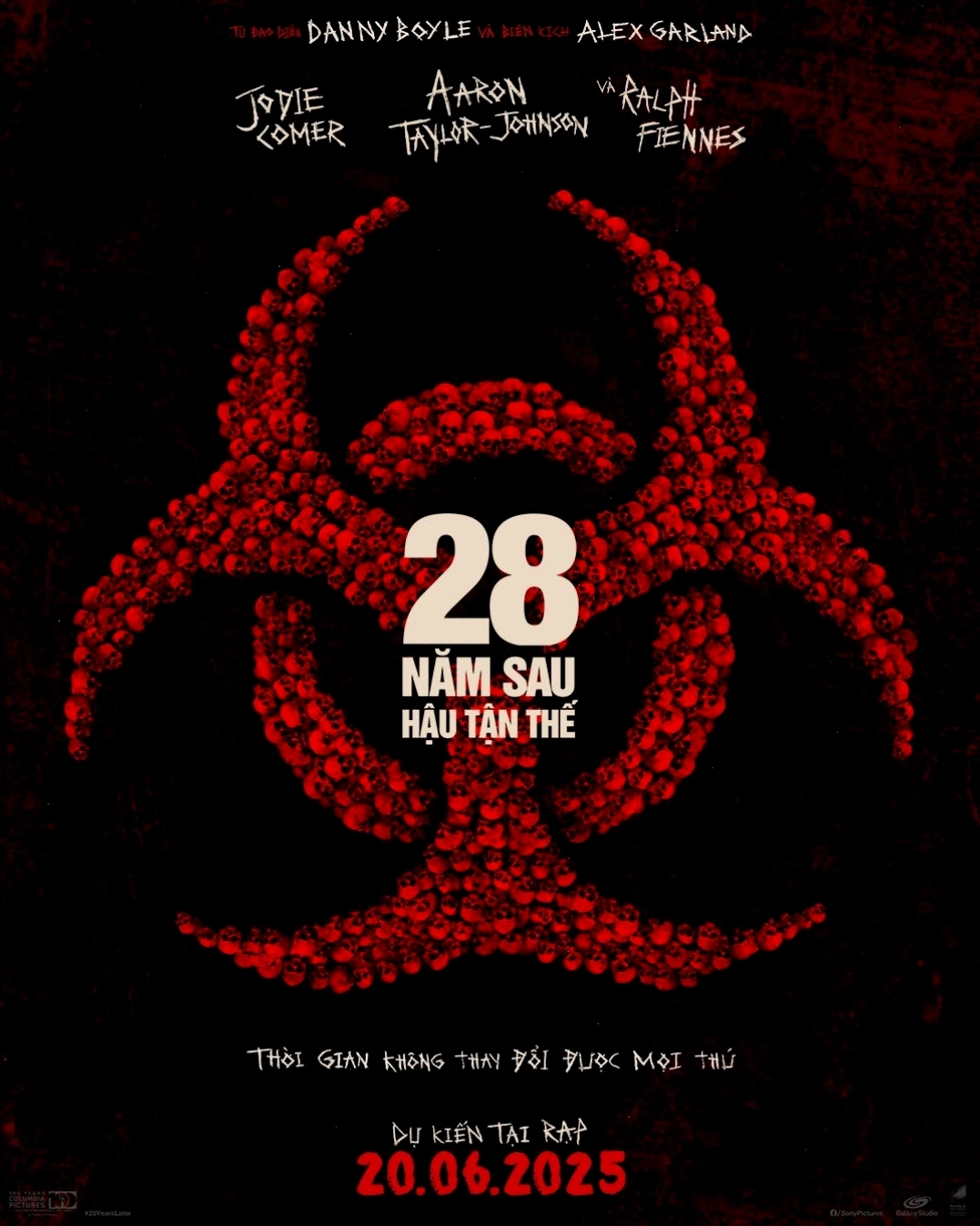 Poster phim 28 Năm Sau: Hậu Tận Thế với tông màu u tối.