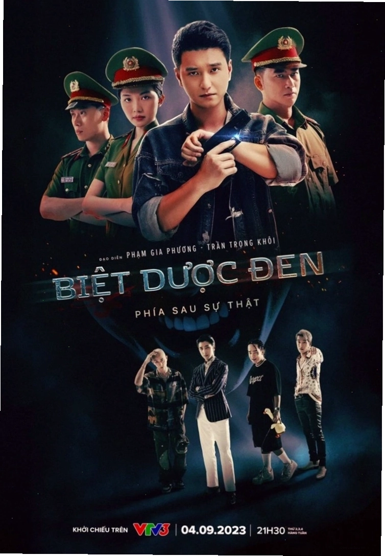 Poster phim Biệt dược đen (2023) với hình ảnh các cảnh sát điều tra