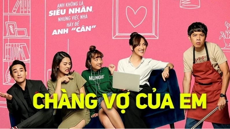 Poster phim Chàng vợ của em với diễn viên Thái Hòa và Phương Anh Đào