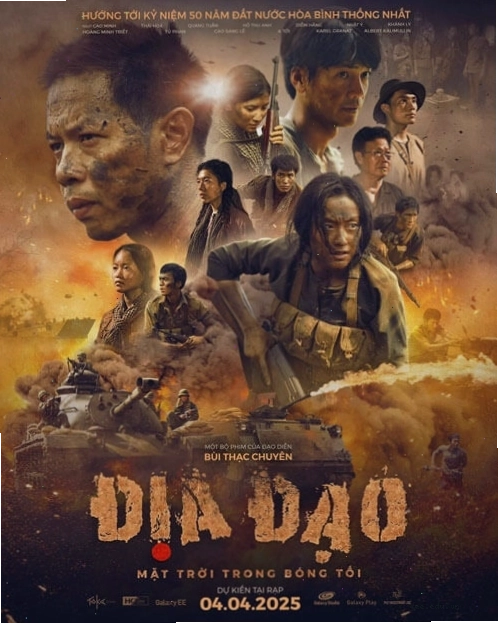 Poster phim Địa Đạo: Mặt Trời Trong Bóng Tối với tông màu trầm ấm