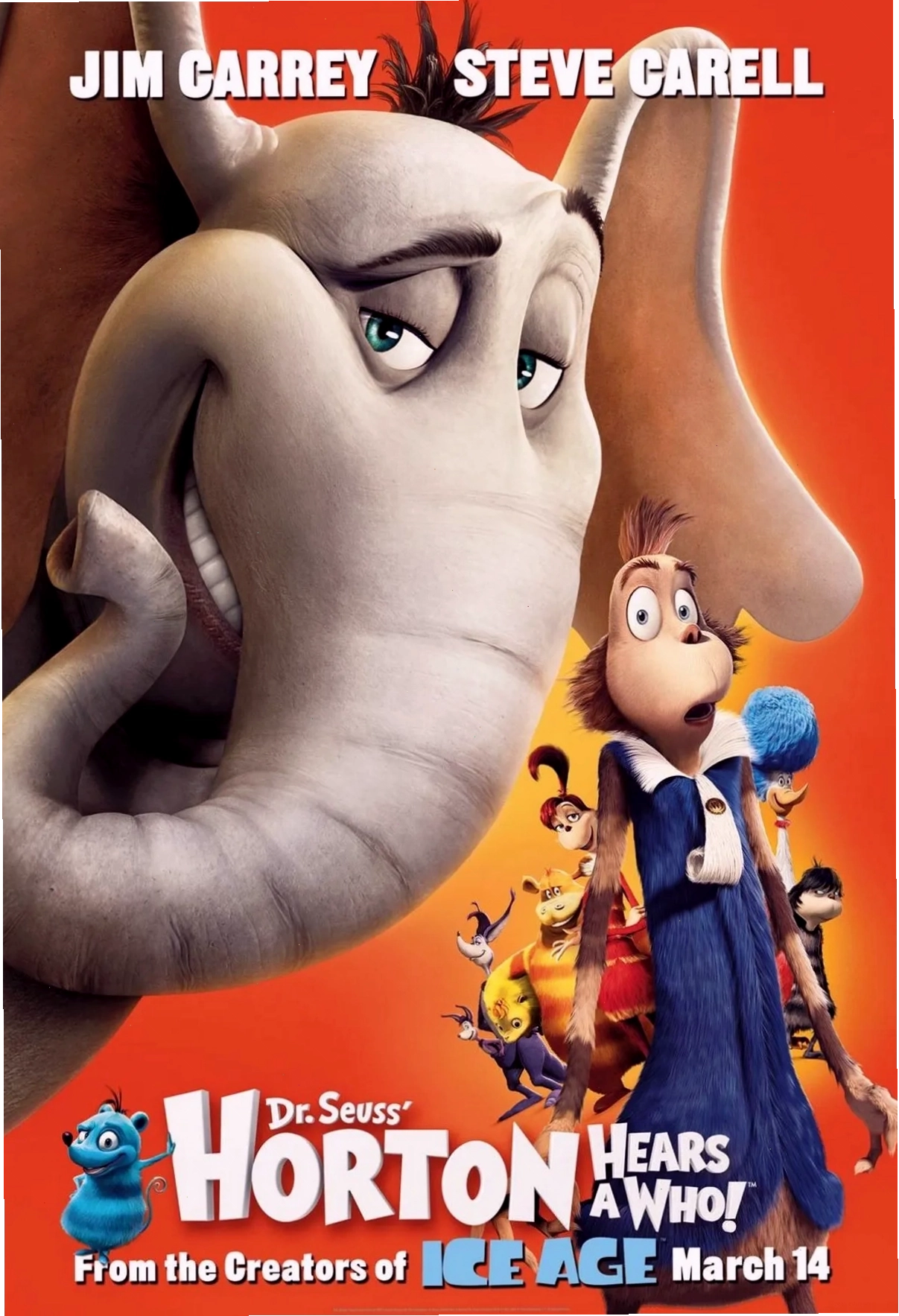 Poster phim Horton Hears a Who với hình ảnh chú voi Horton và hạt bụi