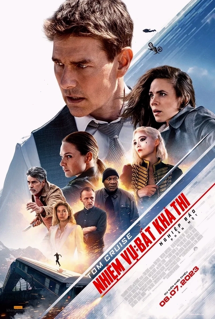 Poster phim Nhiệm vụ bất khả thi phần 7 với Tom Cruise thực hiện cảnh quay mạo hiểm