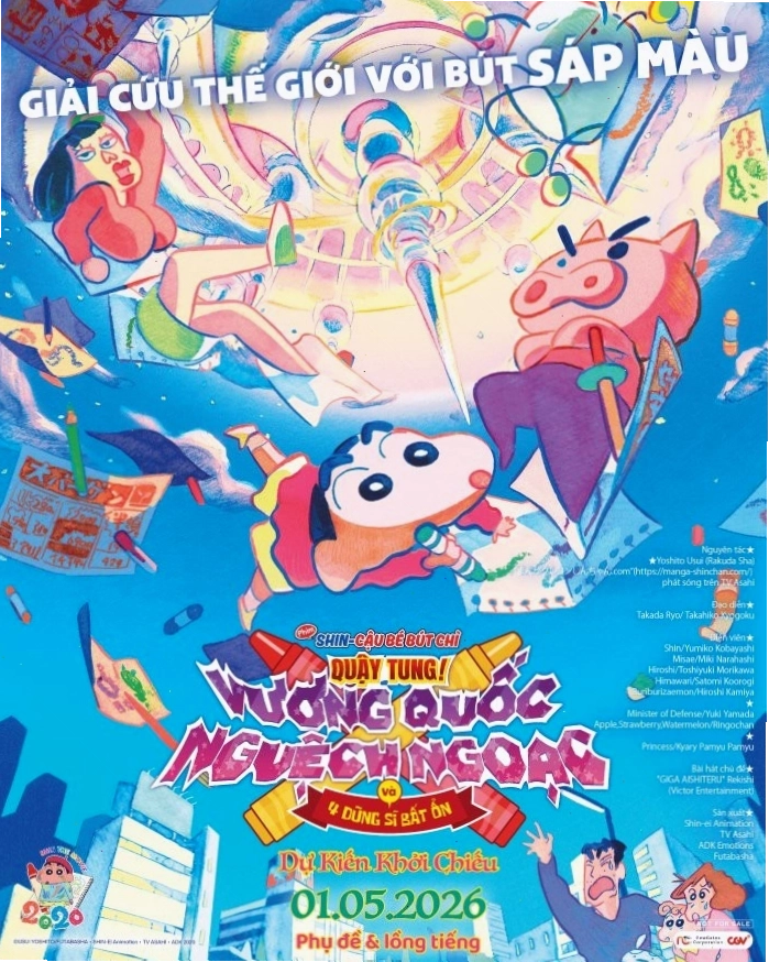 Poster phim Shin Movie: Quậy Tung! Vương Quốc Nguệch Ngoạc Và 4 Dũng Sĩ Bất Ổn