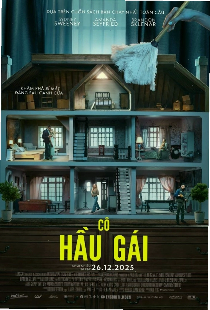 Poster phim The Housemaid (2025) với tông màu bí ẩn