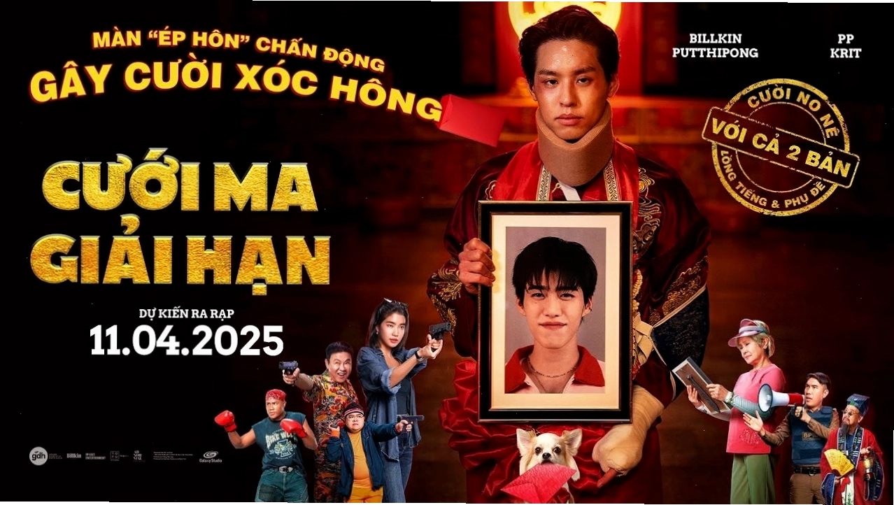 Poster phim Tình Người Duyên Ma (Pee Mak) với hình ảnh hài hước