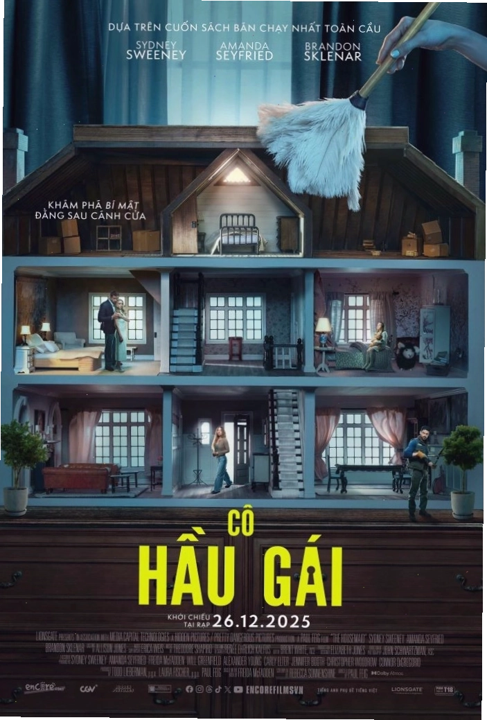 Sydney Sweeney trong vai Millie, người giúp việc trong bộ phim The Housemaid
