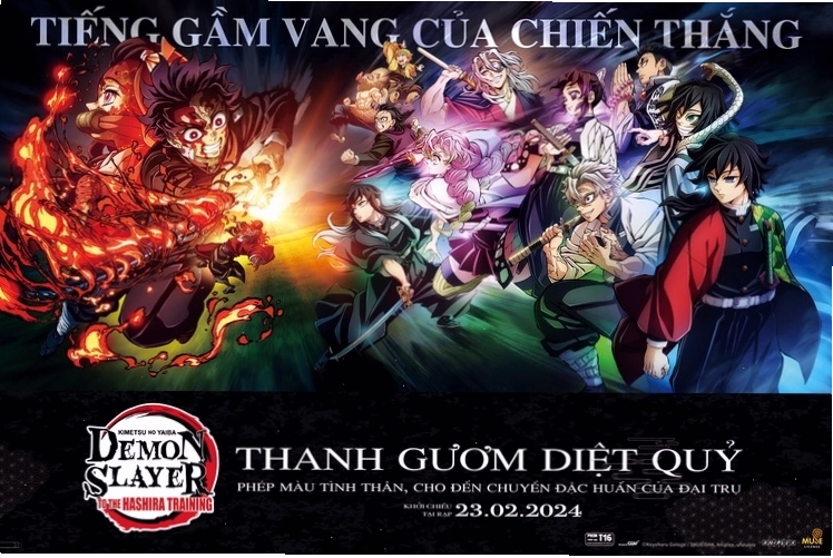 Tanjiro Kamado trong một cảnh hành động của Demon Slayer: Kimetsu no Yaiba