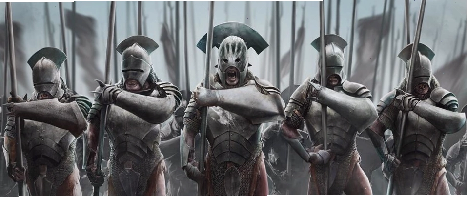 Uruk-hai cưỡi Warg trong cuộc chiến
