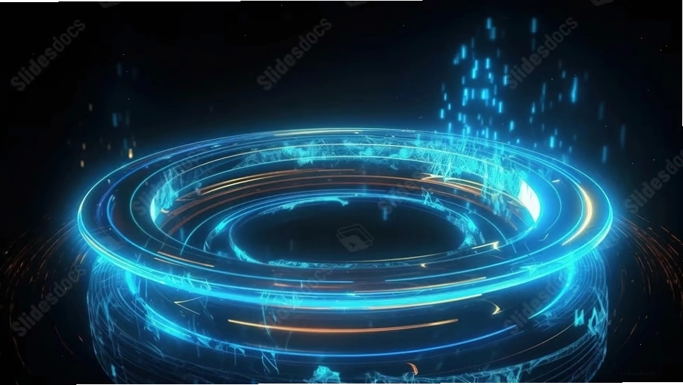 Vòng tròn neon ánh sáng tương lai