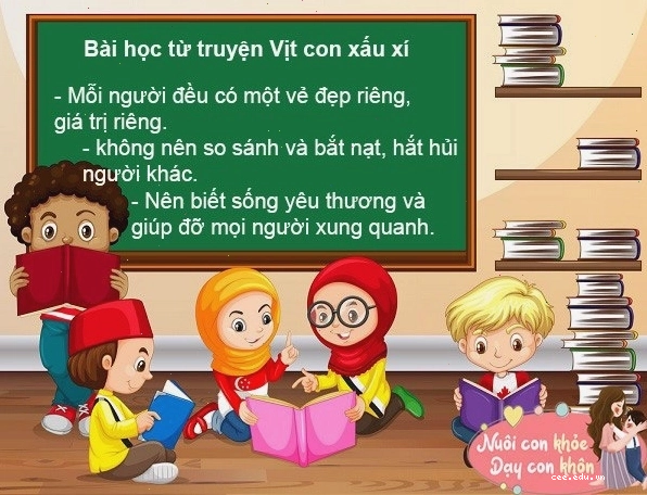 Ý nghĩa truyện vịt con xấu xí mang lại giúp trẻ em hiểu về giá trị bản thân
